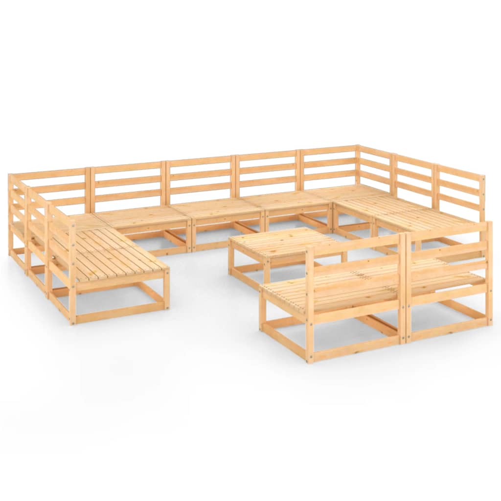 vidaXL Set mobilier de grădină, 12 piese, lemn masiv de pin