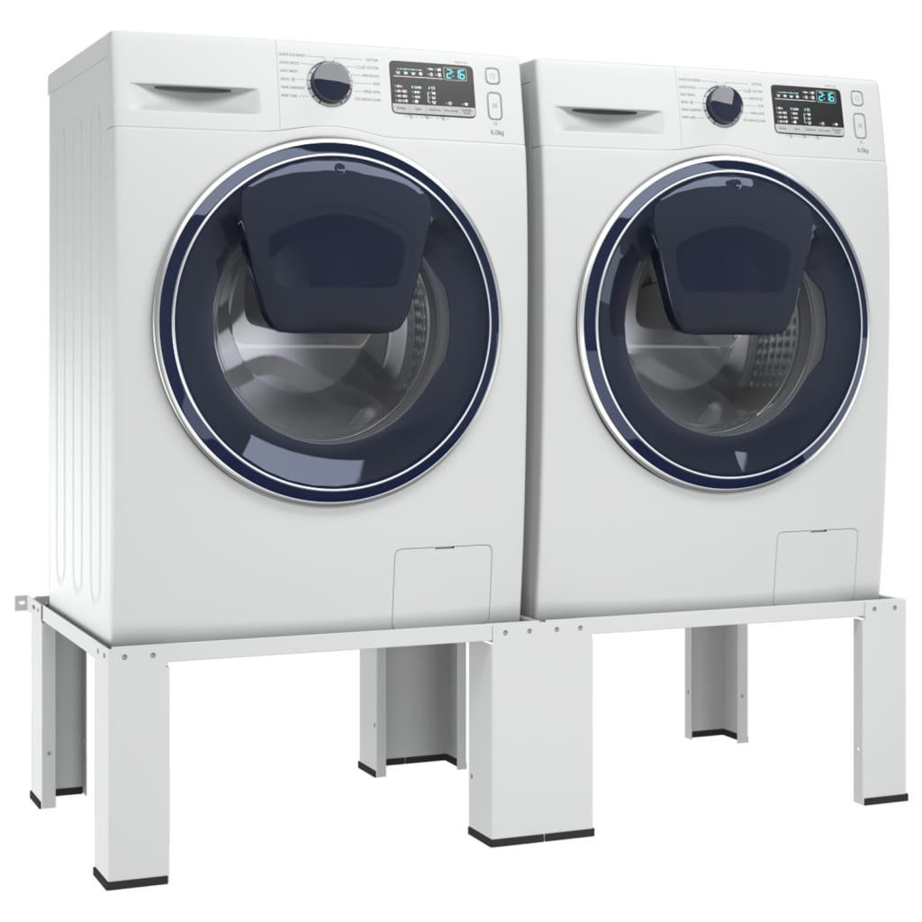 vidaXL Suport dublu pentru mașina de spălat/uscător, alb
