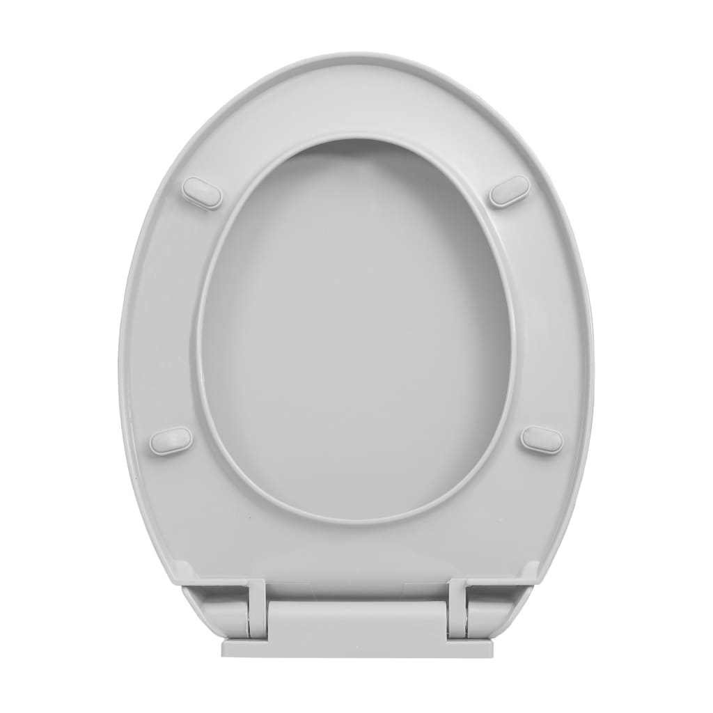 vidaXL Capac WC cu închidere silențioasă, gri deschis, oval