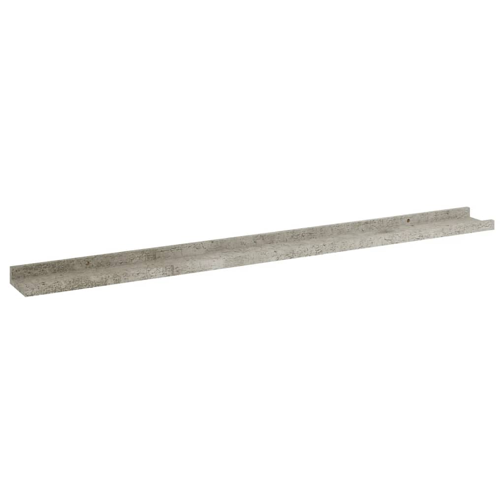 vidaXL Rafturi de perete, 4 buc., gri beton, 100x9x3 cm