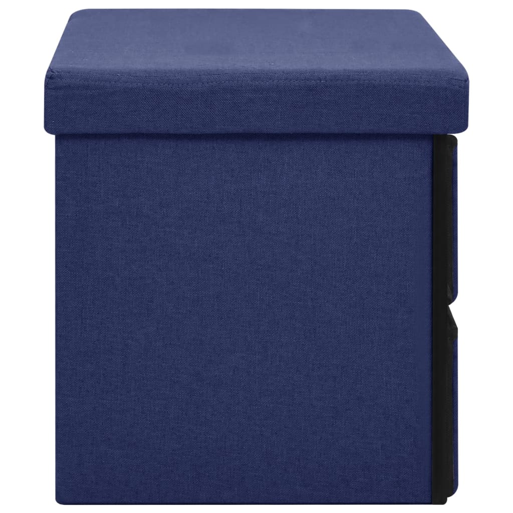 vidaXL Bancă depozitare pliabilă, albastru, 76x38x38 cm imitație pânză