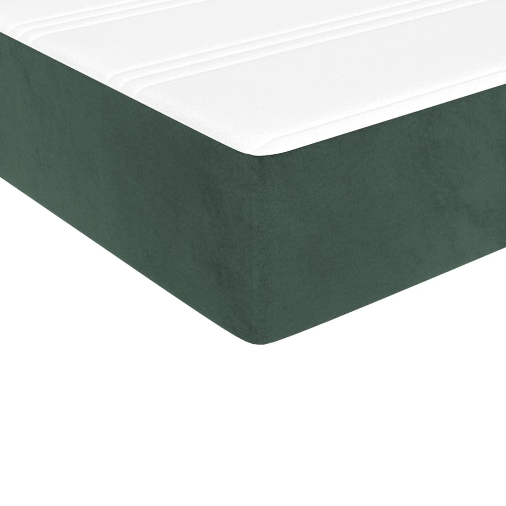 vidaXL Saltea de pat cu arcuri, verde închis, 100x200x20 cm, catifea