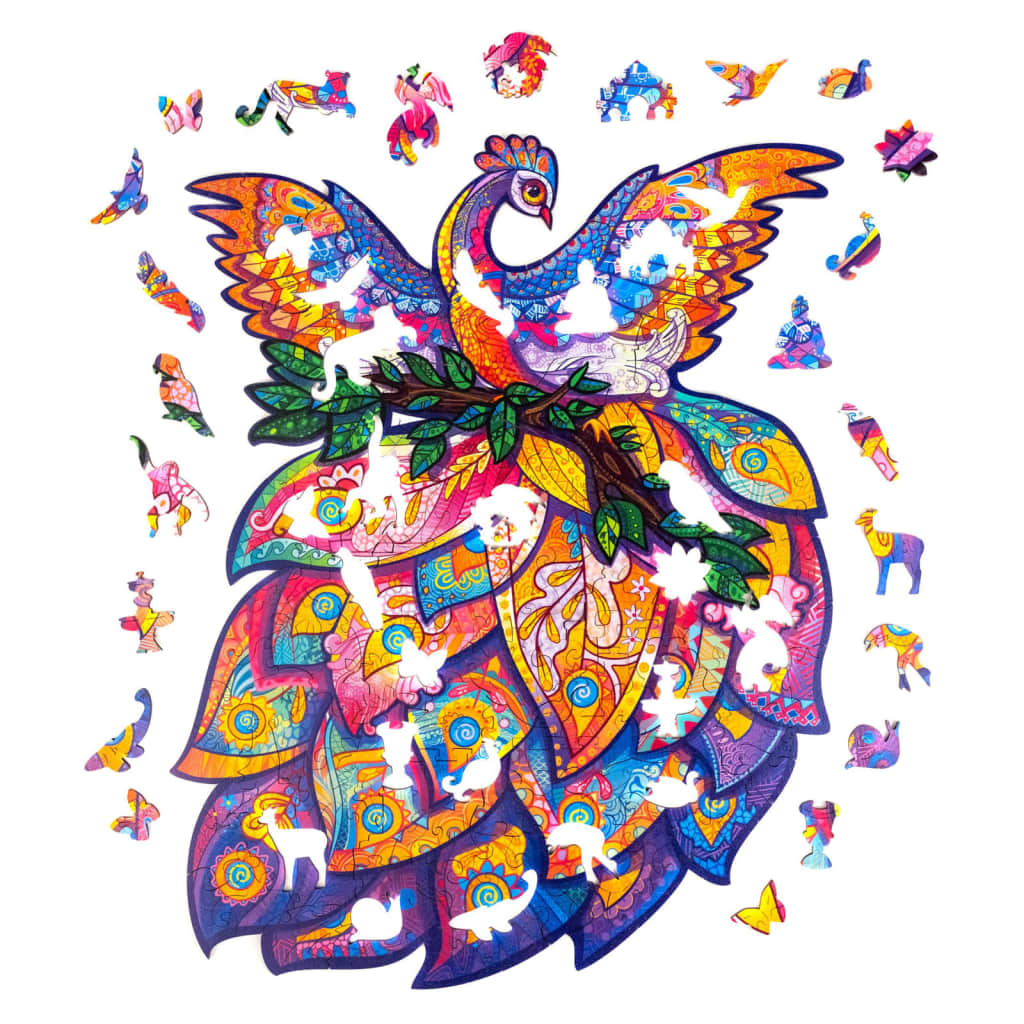 UNIDRAGON Puzzle Fairy Bird, mediu, 198 piese, 25x32 cm, lemn