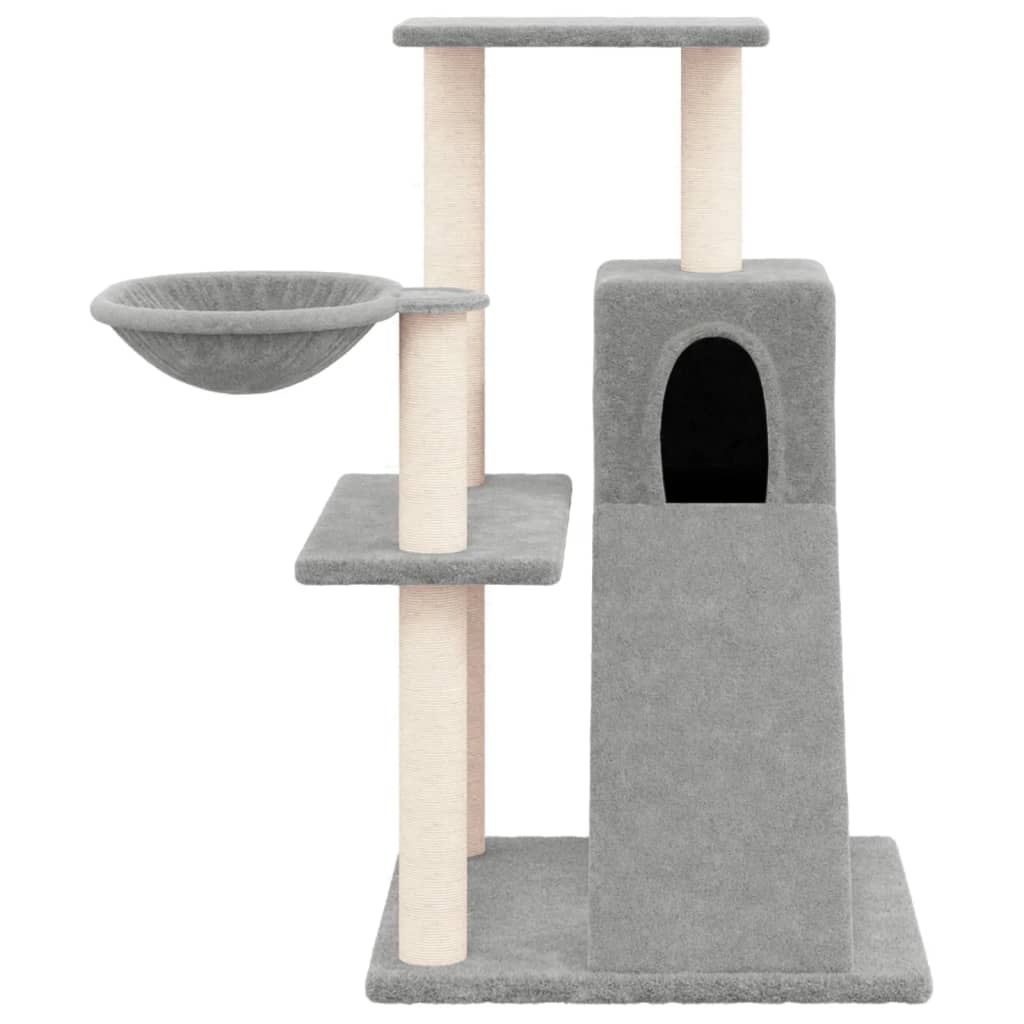 vidaXL Ansamblu de pisici, stâlpi din funie sisal, gri deschis, 82 cm