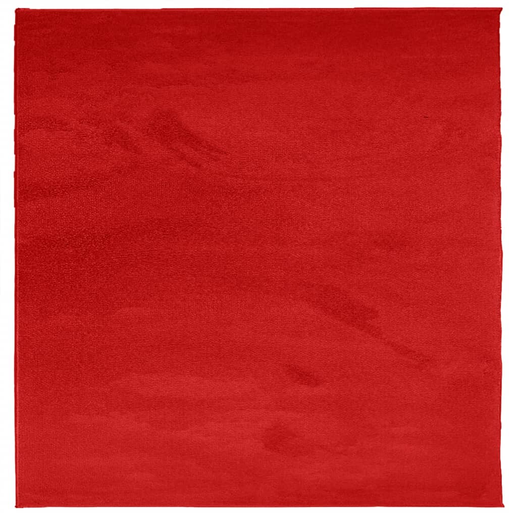 vidaXL Covor „OVIEDO”, fire scurte, roșu, 200x200 cm