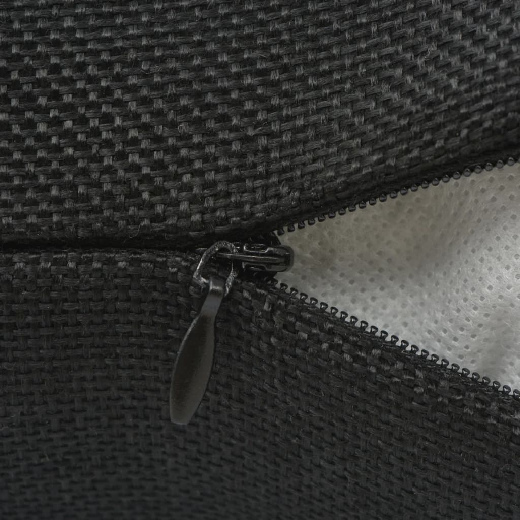 vidaXL Huse de pernă cu aspect de pânză, 40 x 40 cm, negru, 4 buc.