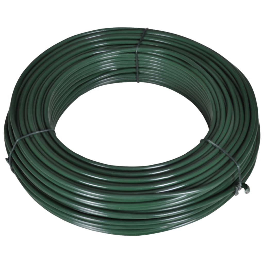 vidaXL Fir de tensionare pentru gard, 55 m, 2,1/3,1 mm, oțel, verde