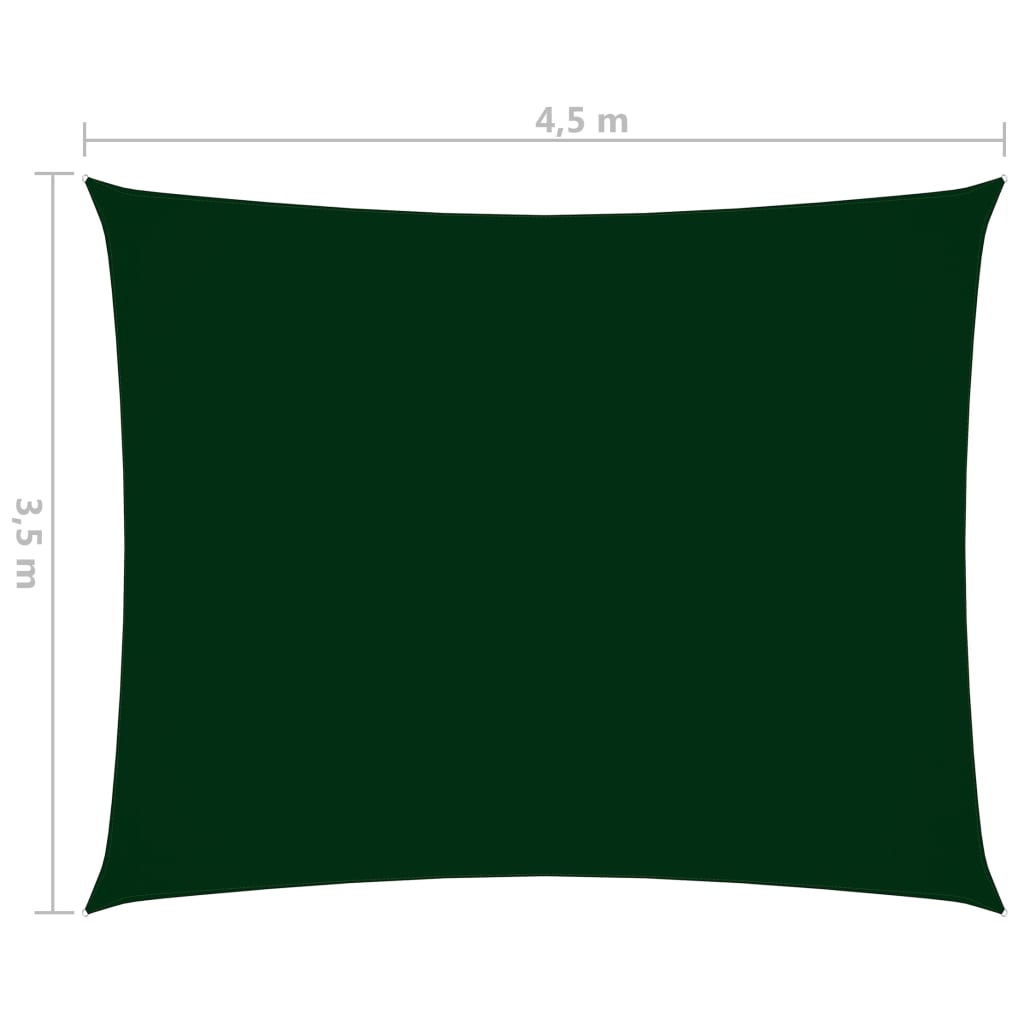 vidaXL Parasolar verde închis 3,5x4,5m țesătură oxford dreptunghiular