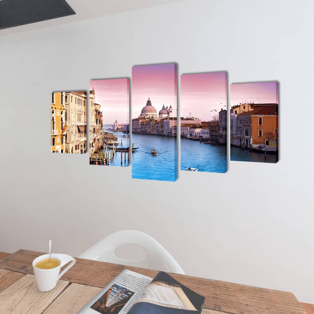 Set tablouri de perete cu imprimeu Veneția, 200 x 100 cm