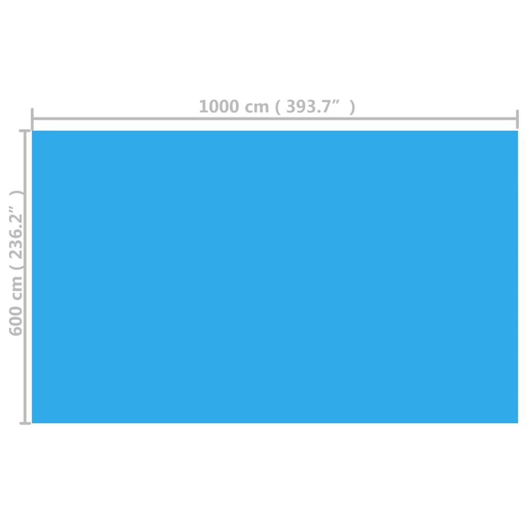 vidaXL Prelată piscină, albastru, 1000 x 600 cm, PE, dreptunghiular