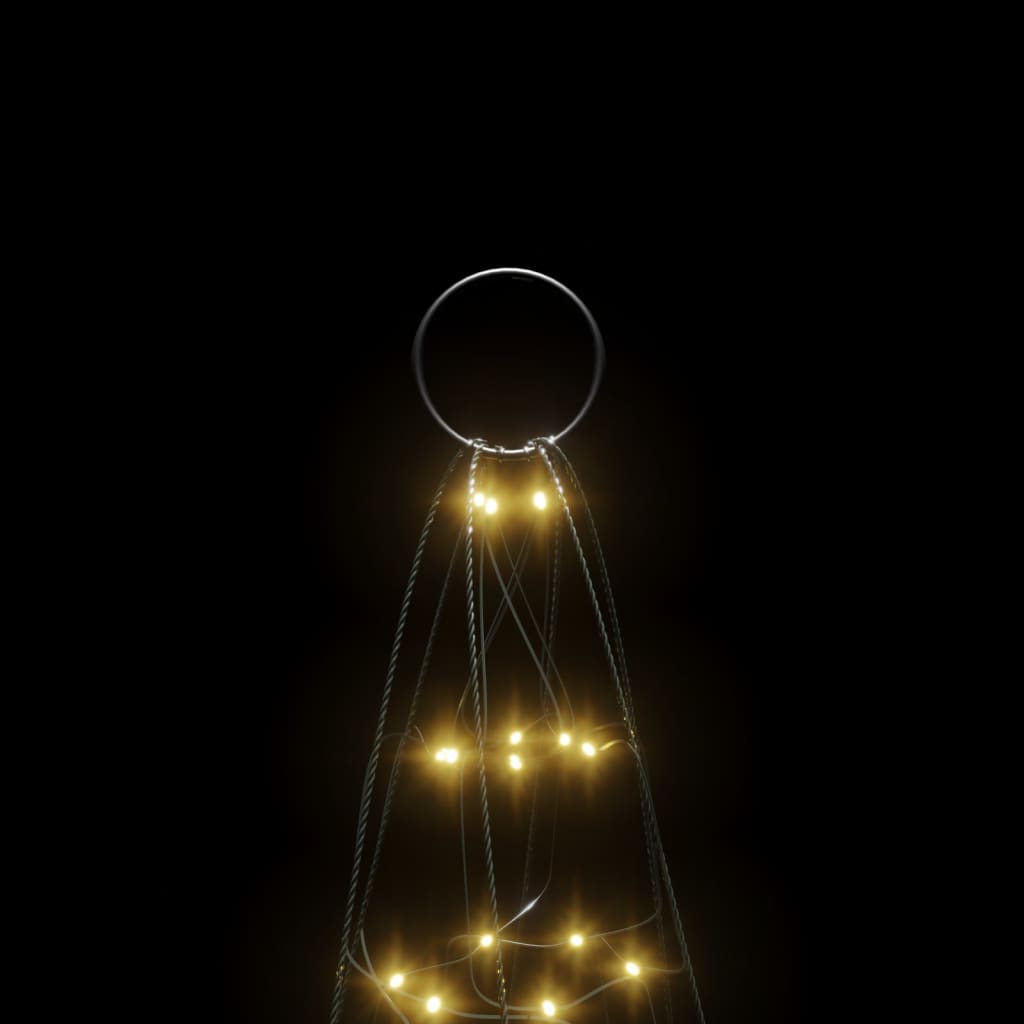 vidaXL Lumină brad de Crăciun pe catarg, 200 LED-uri, alb cald, 180 cm