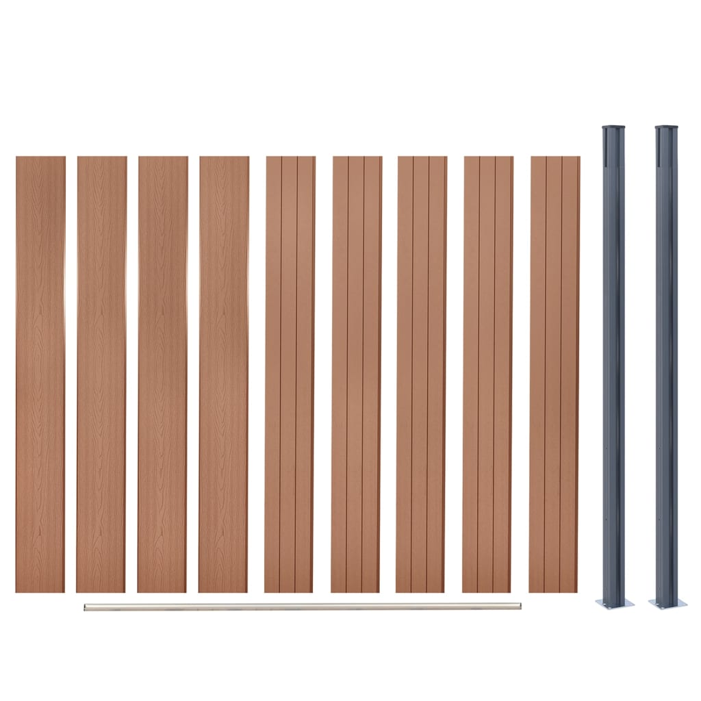 vidaXL Set panouri pentru gard, maro, 180x186 cm, WPC