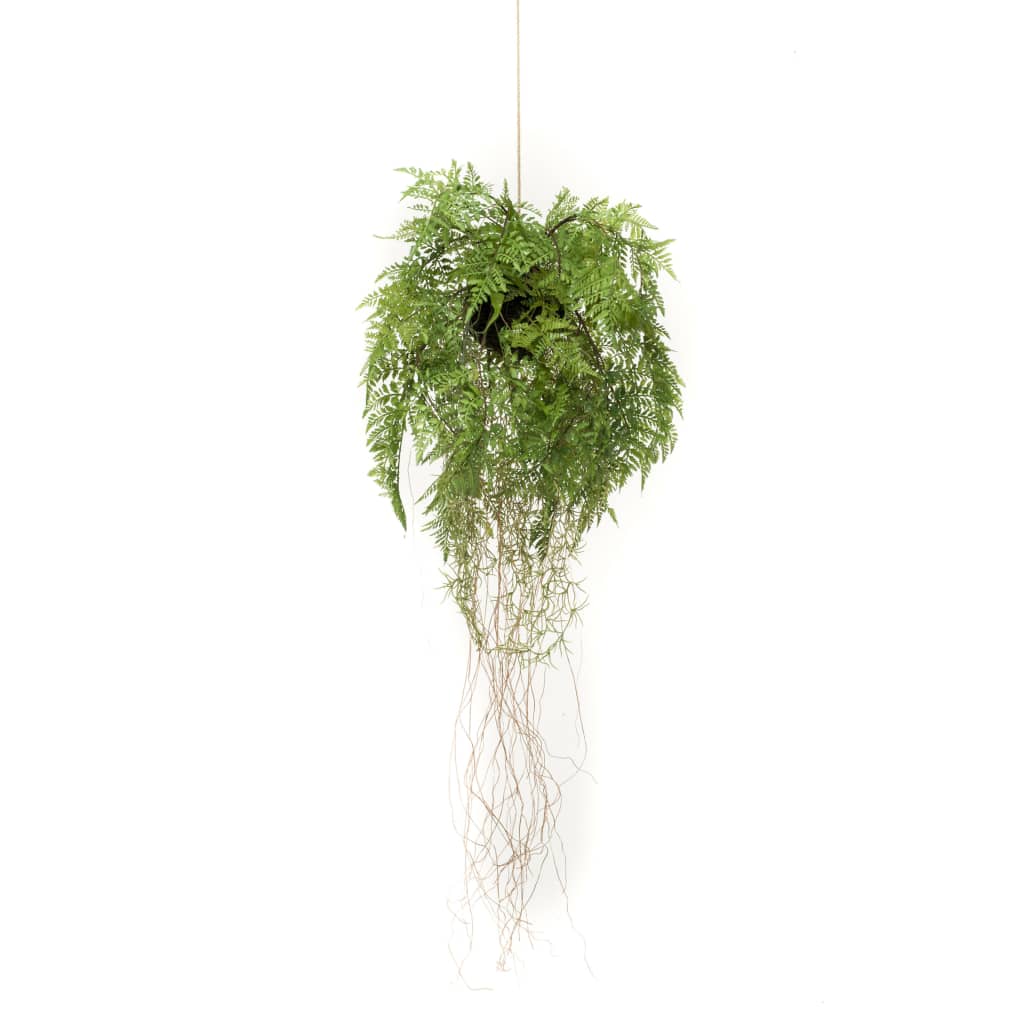 Emerald Ferigă artificială suspendată cu rădăcini, 35 cm