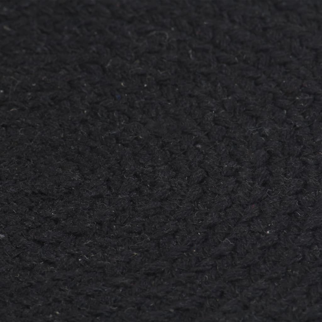 vidaXL Naproane, 6 buc., negru, 38 cm, bumbac, rotund