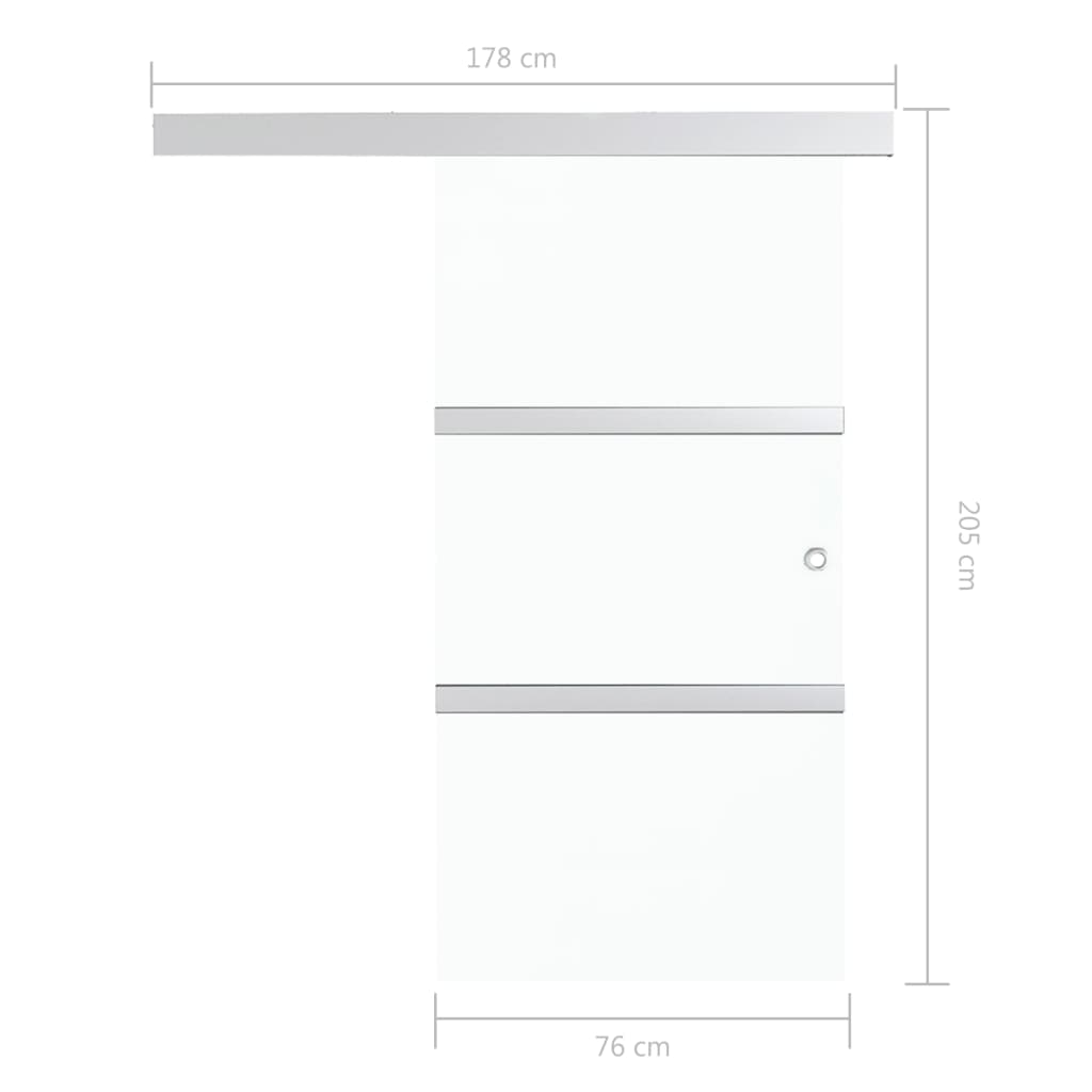 vidaXL Ușă glisantă cu opritor silențios 76x205 cm sticlă ESG/aluminiu