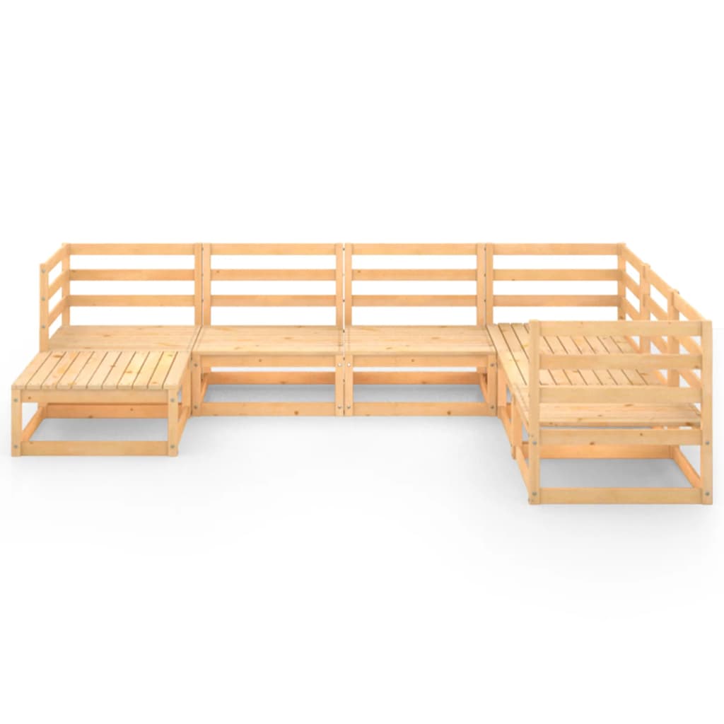vidaXL Set mobilier de grădină cu perne, 7 piese, lemn masiv de pin