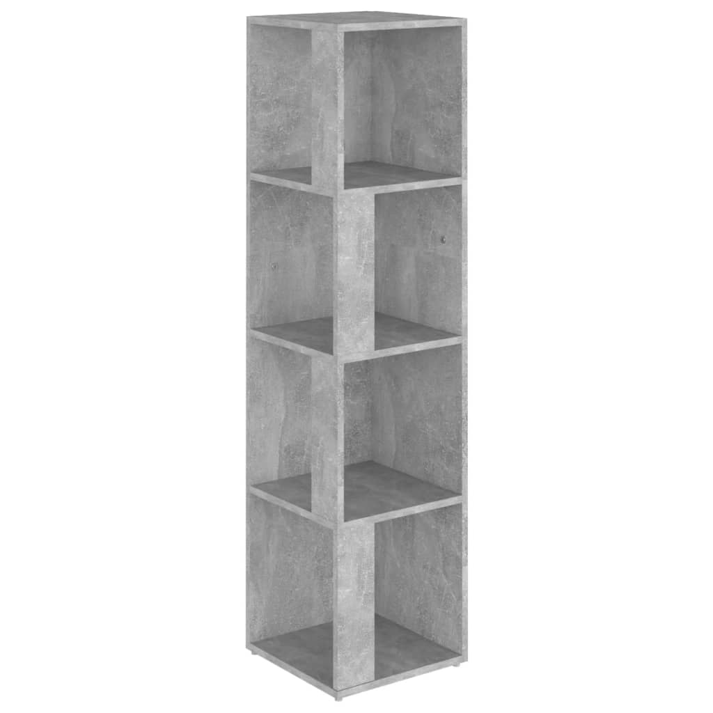 vidaXL Dulap de colț, gri beton, 33x33x132 cm, PAL
