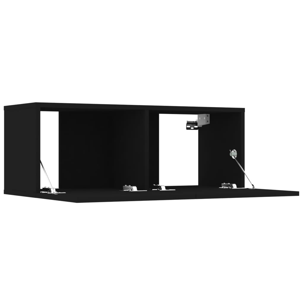 vidaXL Comode TV, 4 buc., negru, 80x30x30 cm, lemn compozit
