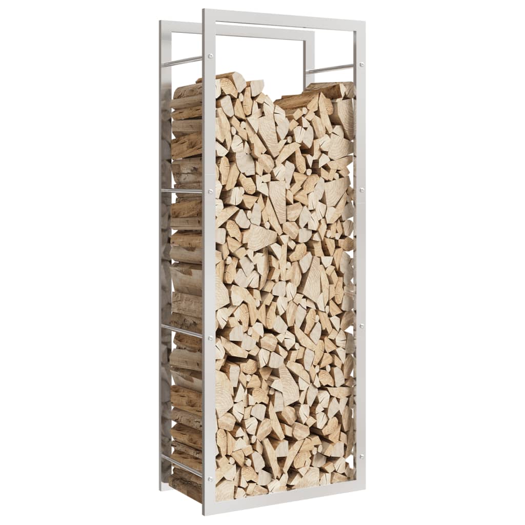 vidaXL Suport pentru lemne de foc, 50x28x132 cm, oțel inoxidabil
