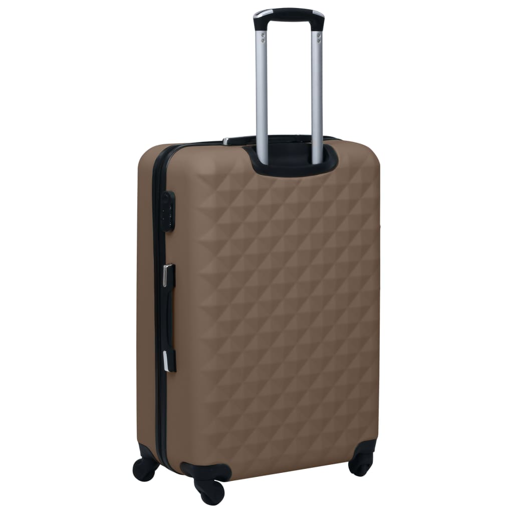 vidaXL Set de valize cu carcasă rigidă, 2 piese, maro, ABS