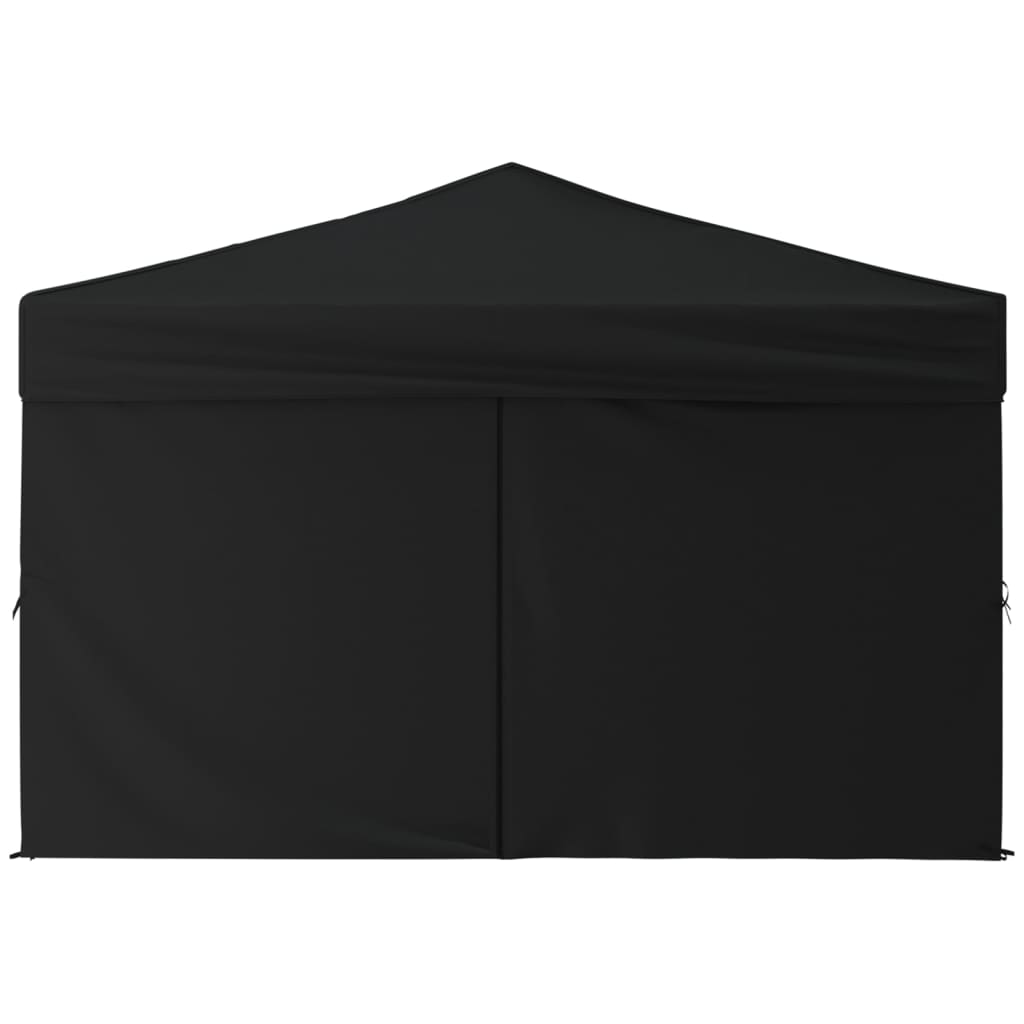 vidaXL Cort pliabil pentru petrecere cu pereți laterali, negru, 3x3 m