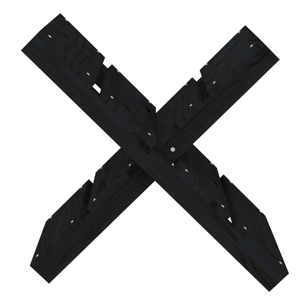 vidaXL Suport pentru bușteni negru 47x39,5x48 cm lemn masiv de pin