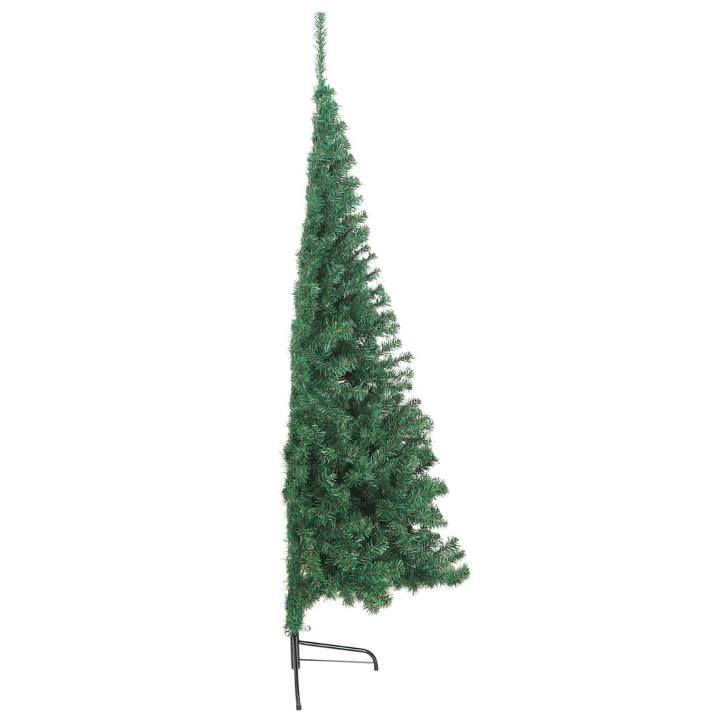 vidaXL Jumătate pom Crăciun artificial cu suport, verde, 180 cm, PVC