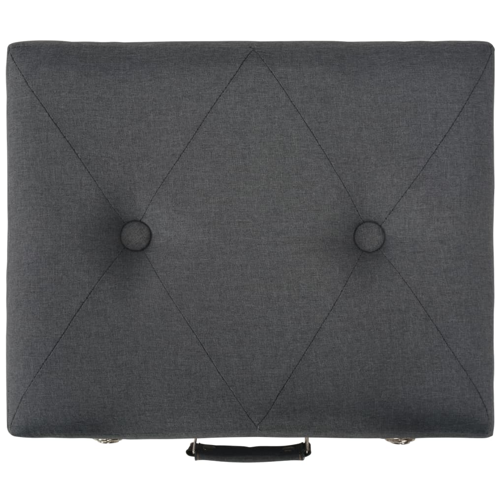 vidaXL Taburet cu depozitare, 40 cm, gri închis, material textil