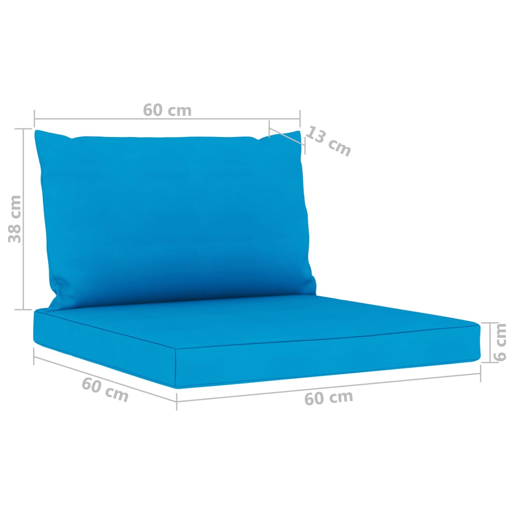 vidaXL Canapea de grădină cu 4 locuri cu perne albastru deschis
