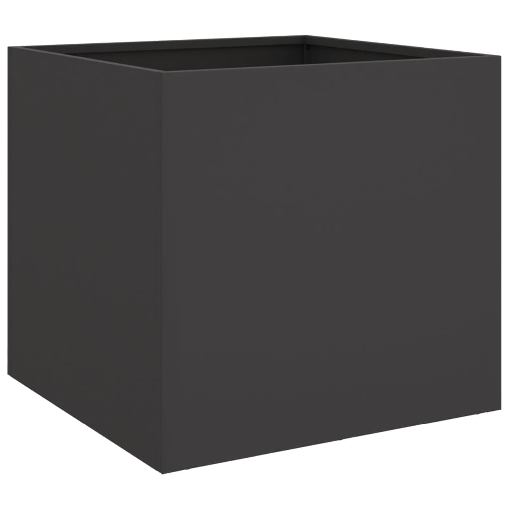 vidaXL Jardinieră, negru, 42x40x39 cm, oțel laminat la rece