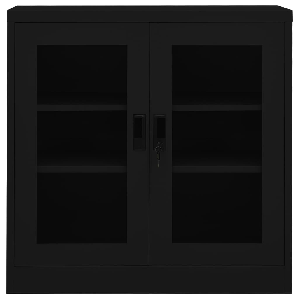 vidaXL Dulap de birou, negru, 90x40x90 cm, oțel