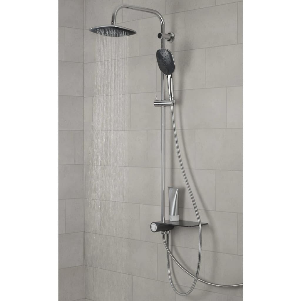 SCHÜTTE Set de duș cu tavă laterală „AQUASTAR”, crom-antracit