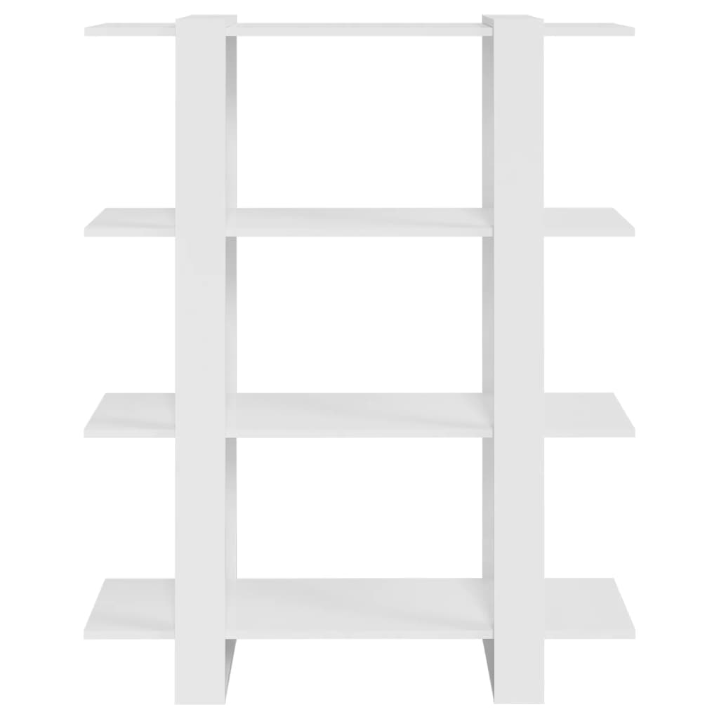 vidaXL Bibliotecă/Separator cameră, alb extralucios, 100x30x123,5 cm