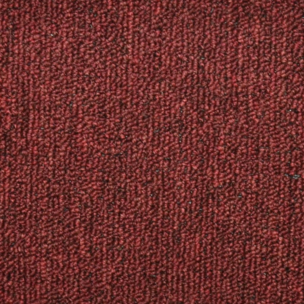 vidaXL Covorașe pentru trepte scară, 15 buc., roșu, 56x17x3 cm