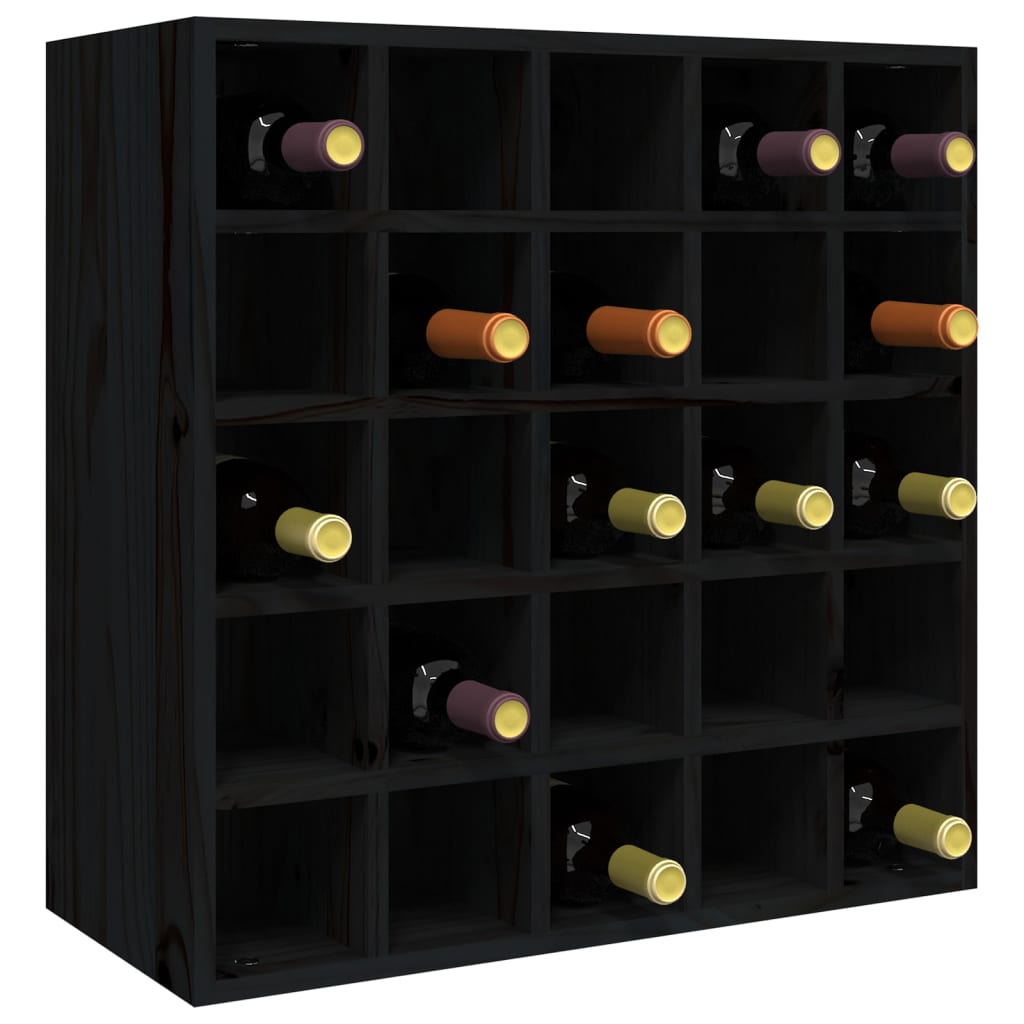 vidaXL Dulap de vinuri, negru, 56x25x56 cm, lemn masiv de pin