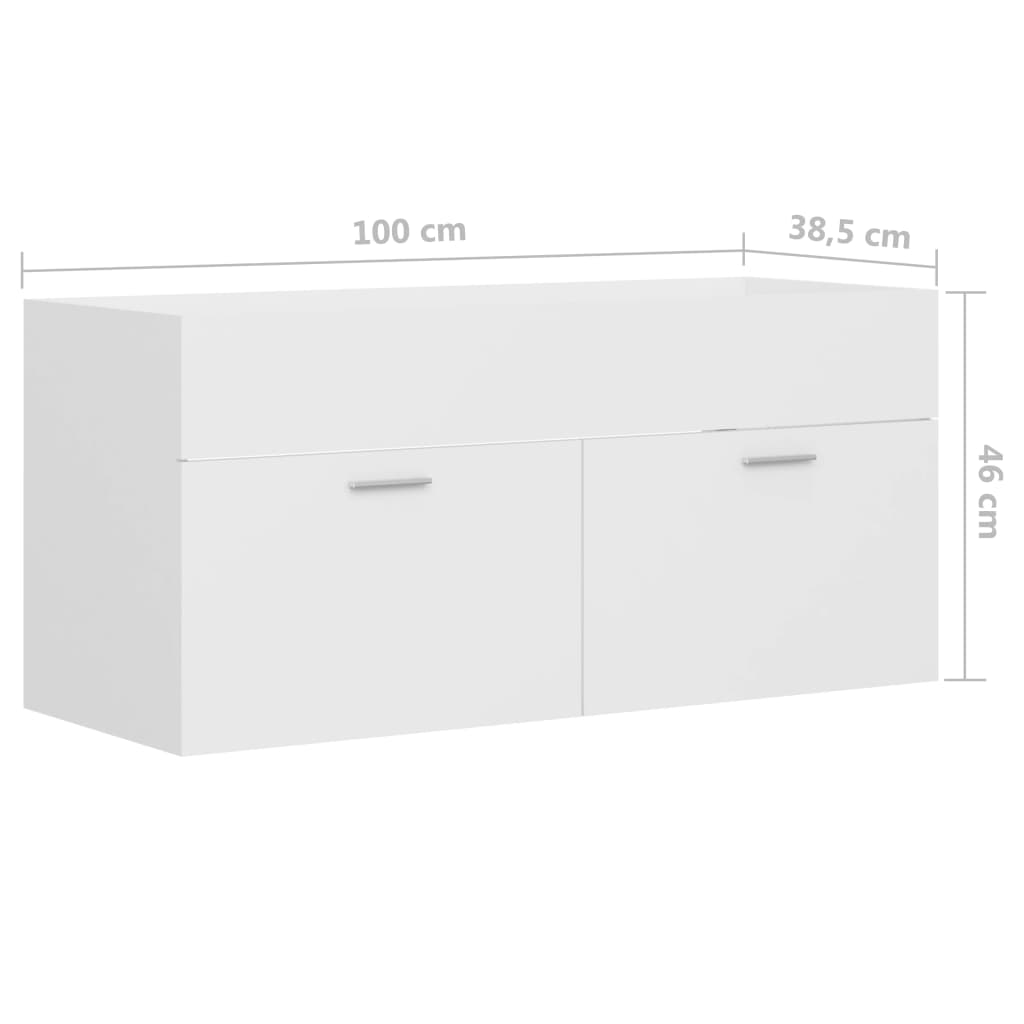 vidaXL Dulap pentru chiuvetă, alb, 100x38,5x46 cm, PAL