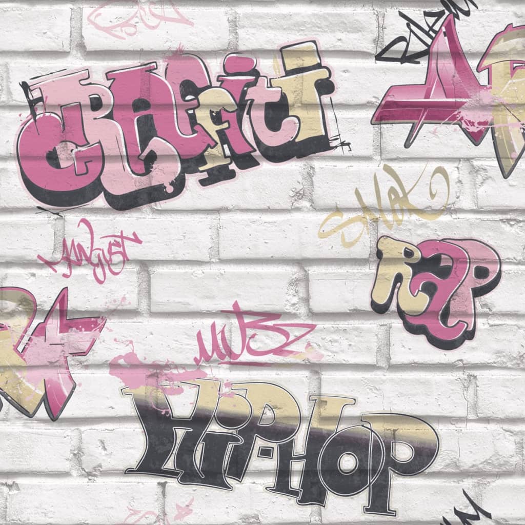 Noordwand Tapet „Urban Friends & Coffee Graffity”, roz și alb