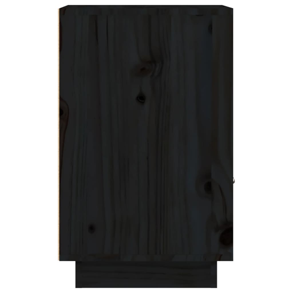 vidaXL Noptieră, negru, 40x34x55 cm, lemn masiv de pin