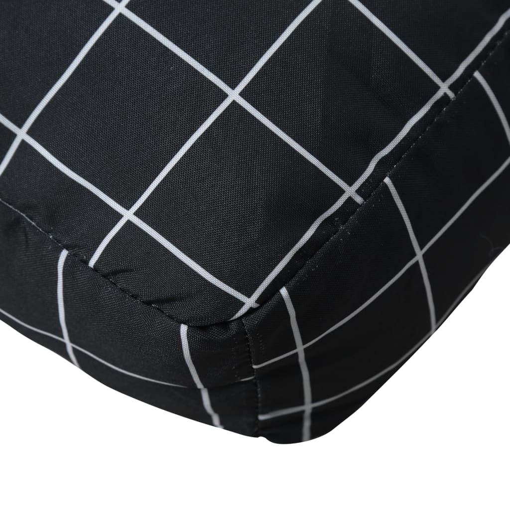 vidaXL Perne pentru paleți, 2 buc, negru, model carouri, textil oxford