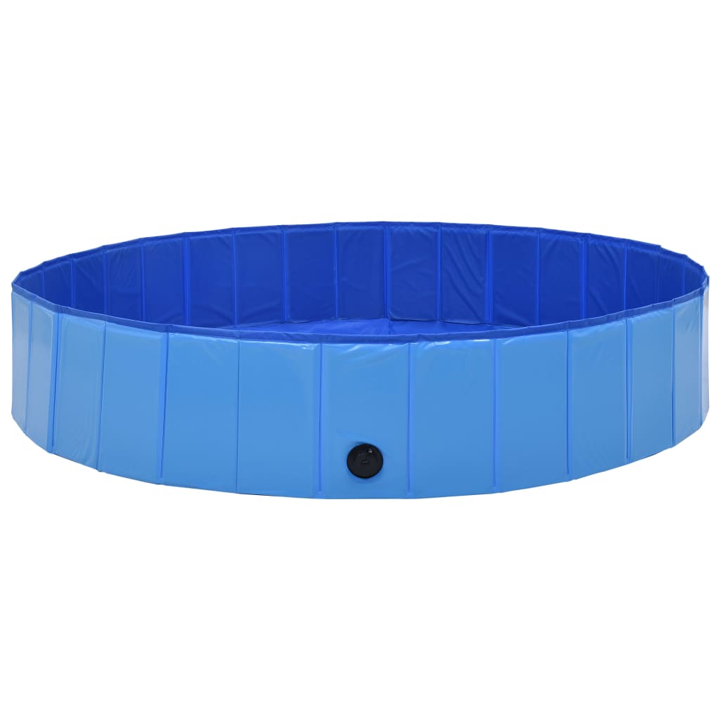 vidaXL Piscină pentru câini pliabilă, albastru, 160 x 30 cm, PVC