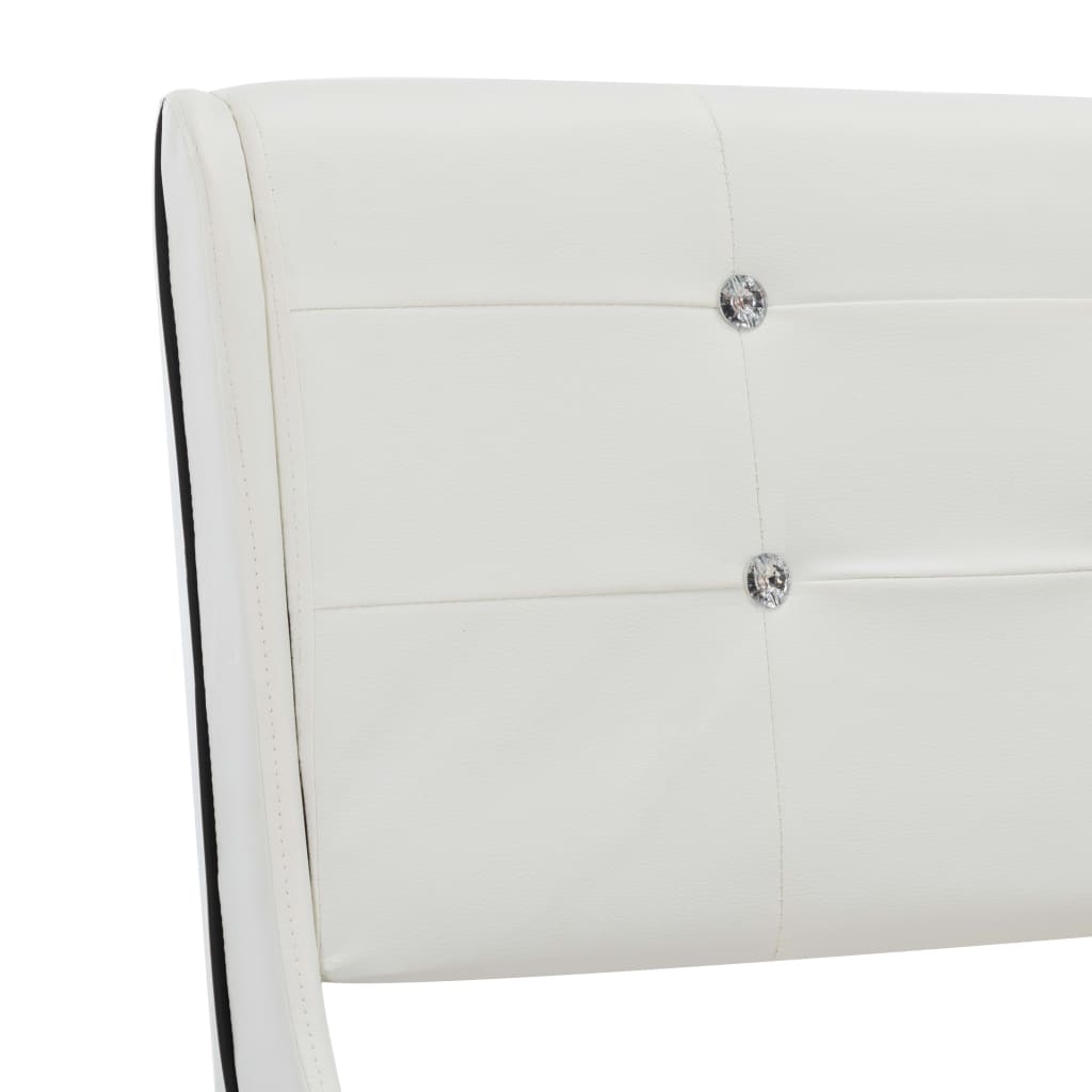 vidaXL Pat cu saltea, alb, 120 x 200 cm, piele ecologică