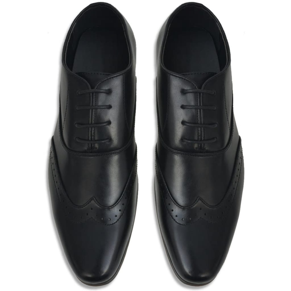 vidaXL Pantofi bărbați Brogue cu șiret, mărime 43, piele PU, negru