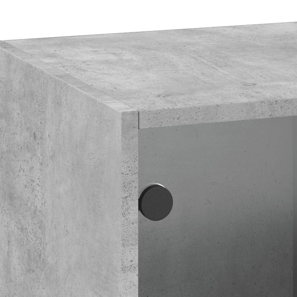 vidaXL Dulap de perete cu uși din sticlă, gri beton, 35x37x100 cm