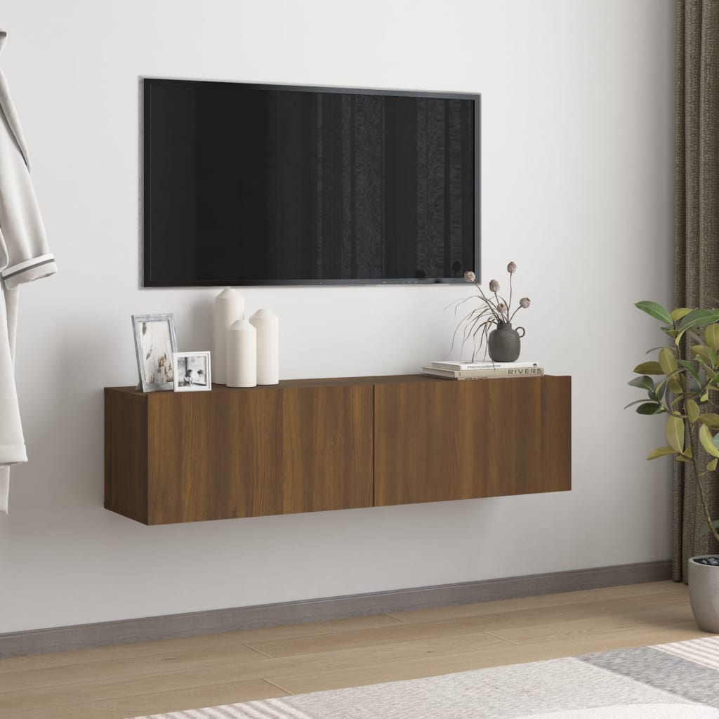 vidaXL Comodă TV de perete, stejar maro, 120x30x30 cm, lemn compozit