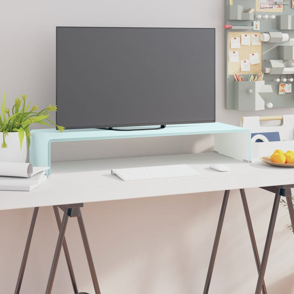 vidaXL Stativ TV/Suport monitor, sticlă, verde, 80 x 30 x 13 cm