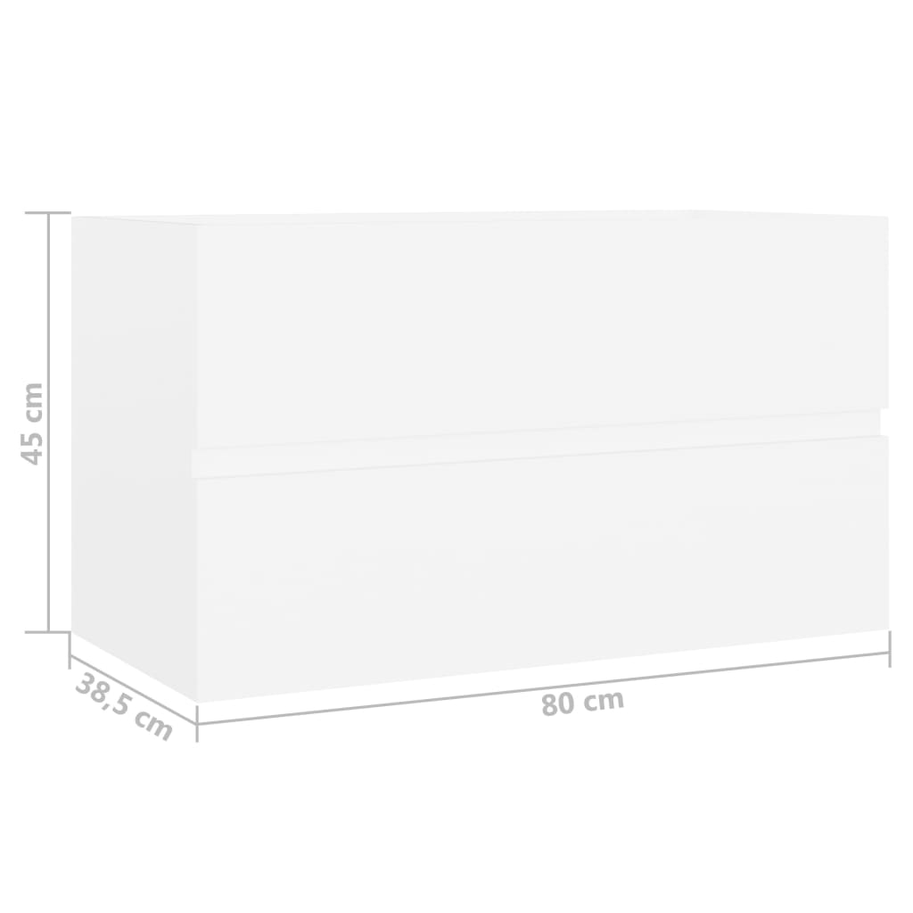 vidaXL Dulap de chiuvetă, alb, 80x38,5x45 cm, PAL