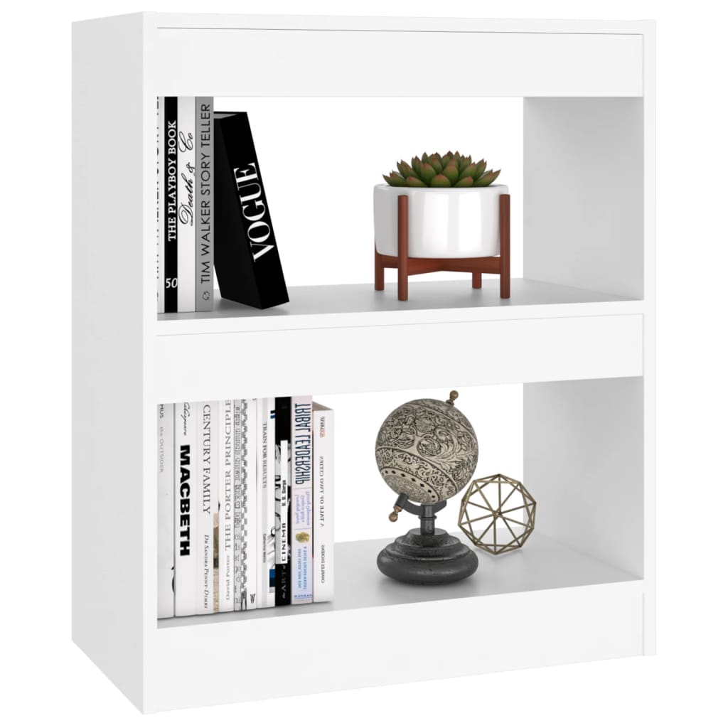 vidaXL Bibliotecă/Separator cameră, alb, 60x30x72 cm
