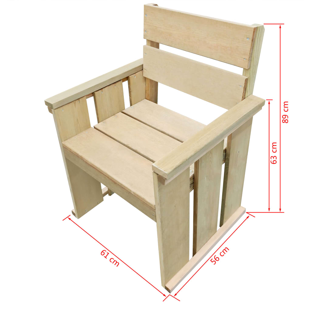 vidaXL Set mobilier de exterior, 4 piese, lemn de pin tratat
