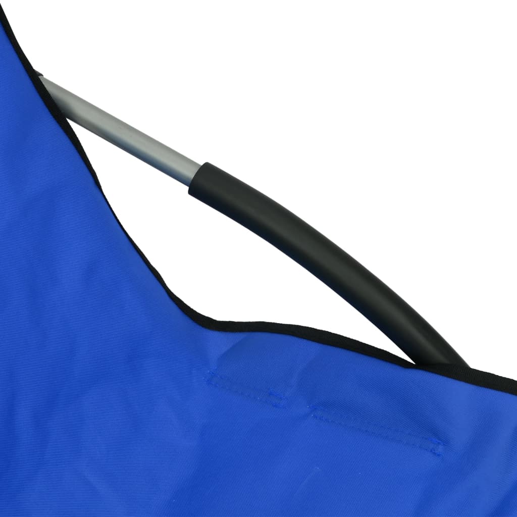 vidaXL Scaune de plajă pliante, 2 buc., albastru, material textil