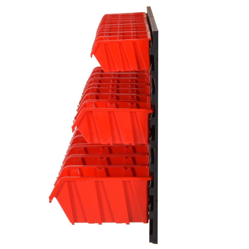 vidaXL Set rafturi atelier 26 buc. roșu / negru 77x39 cm polipropilenă